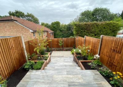 Small terraced garden