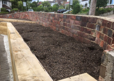 Front garden with raised beds