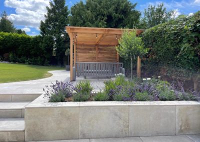 Slatted pergola providing much needed shade