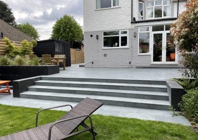 Split level family garden Carshalton Beeches Surrey