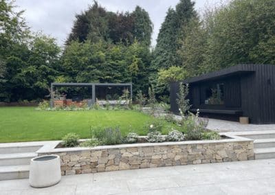 Outdoor kitchen and Gym in Modern Ashtead Garden- Surrey