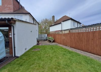 Before of area without the trellis.