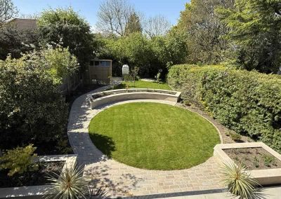 Modern garden with raised beds- Banstead Surrey