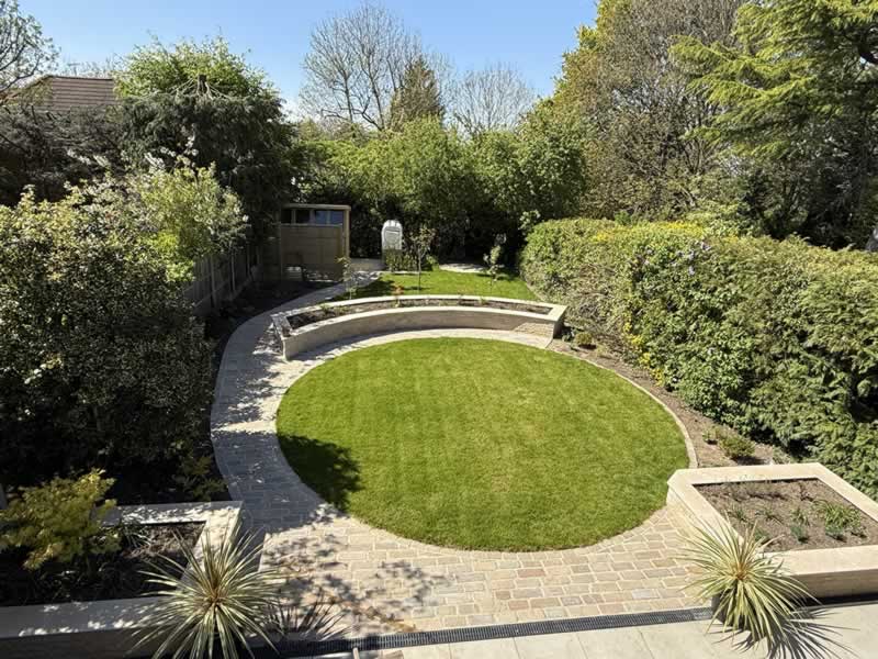 Modern garden with raised beds- Banstead Surrey